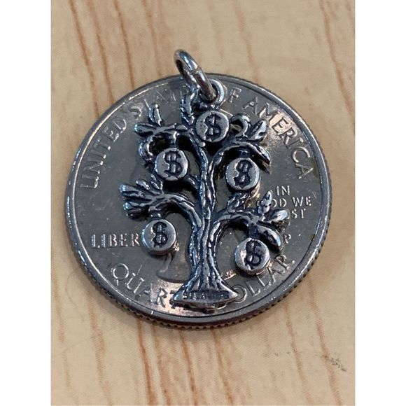 Money Tree Sterling Silver Jewelry Charm - Picture 4 of 4